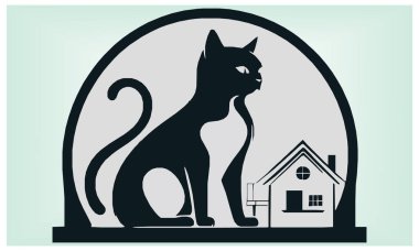 Kedi Silüeti Uluslararası Kedi Günü.