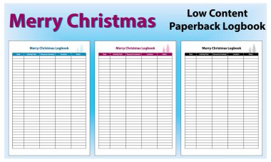 Christmas Planner low content Paperback Logbook, December 25th Party Management Journal for Christmas Celebrations. clipart