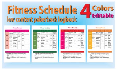 Fitness Zamanlaması Düşük içerik karton kayıt defteri.