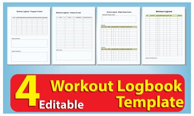 Günlük Günlük Kaydı Yazdırma Şablonu Yazdırma Uygulama Planlayıcısı the Daily Gym Journal for Strength, Cardio, Progress & Goals Tracking