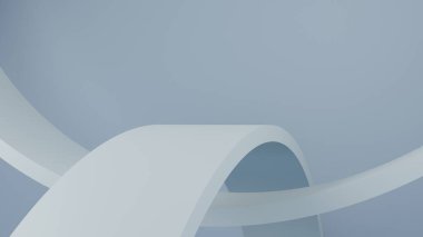Ürün gösterimi için pastel mavisi boş platform, boş stand şov sunumu, 3d görüntüleme