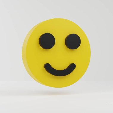 Gülümseme yüz üç boyutlu ifade, olumlu tepki verdiği için mutlu olduğunu gösterir, 3D görüntüleme