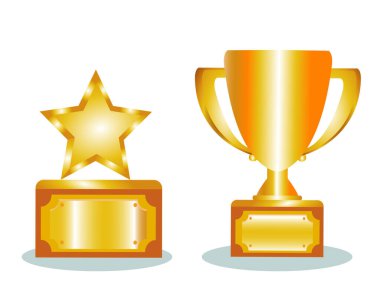 Altın kupa resim vektör illüstrasyonu