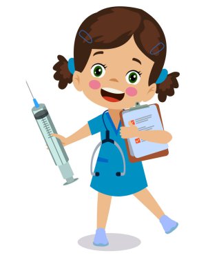 mutlu çocuklar doktor üniforma seti giymek