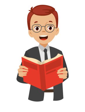 Erkek öğretmen kitap okuyor.