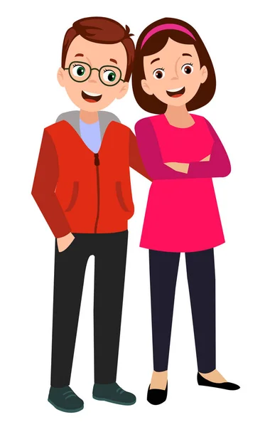 Mom Dad Happy Couple — Stock Vector