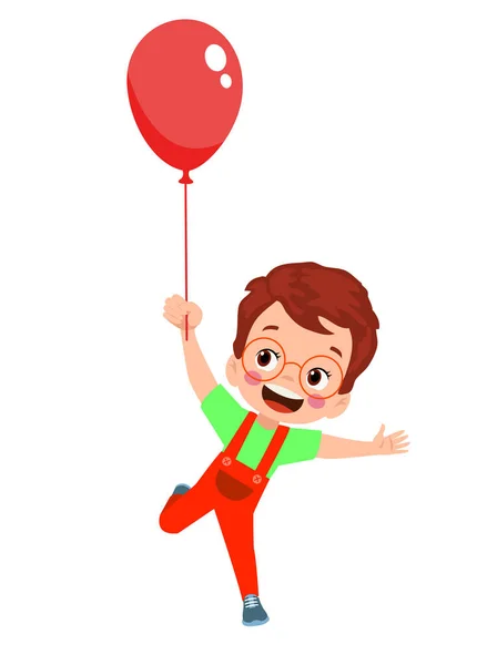 Šťastné Děti Barevné Balónky — Stockový vektor
