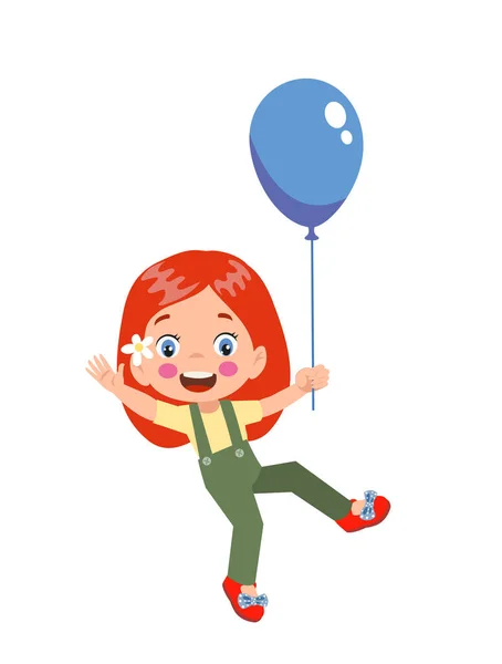 Glückliche Kinder Und Bunte Luftballons — Stockvektor