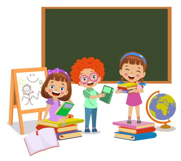 Dzieci Bawiące Się Cegłami Grami Edukacyjnymi Przedszkolu Dzieci Bawią Się — Wektor stockowy