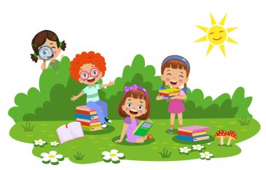 Çalışma ve okuma çocuk parkta yaptırın