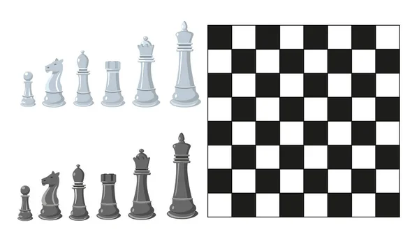 Sbírka Šachových Figurek Vektorová Ilustrace — Stockový vektor