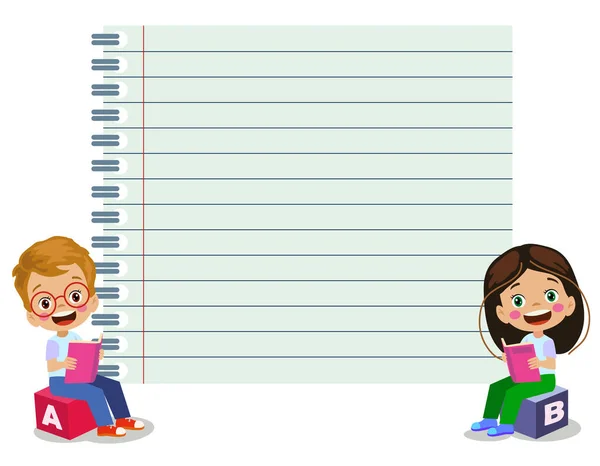 Your Text Here Cute Kid Holding Note Paper — Stock Vector