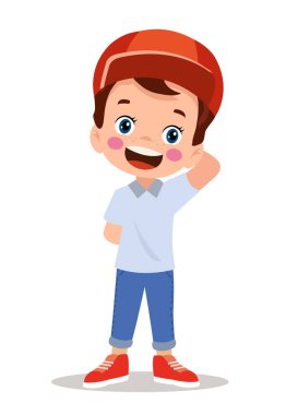 Yüzünde mutlu bir ifade olan anaokulu çocuğu.