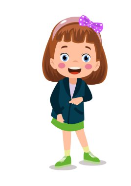 Kıyafet giyen sevimli küçük çocuk günlük aktivitelerini giyin.