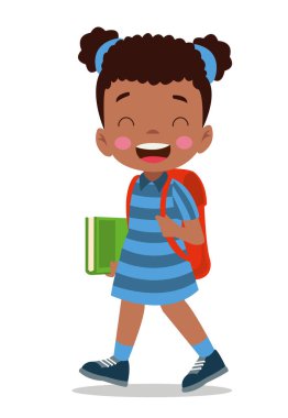 Öğrenci okula okul çantasıyla gidiyor.