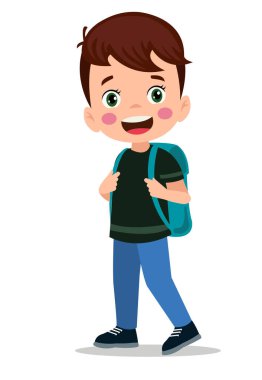 Öğrenci okula okul çantasıyla gidiyor.