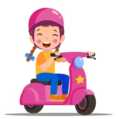 cartoon delivery boy riding a scooter