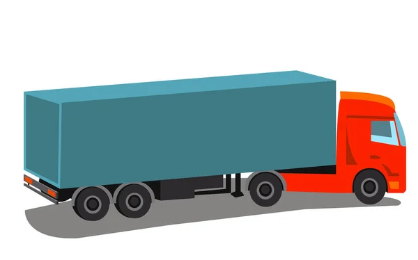 商务集装箱船和货机集装箱卡车在船舶港口的物流和运输 起重桥在船厂的起重 物流进出口和运输 — 图库矢量图片