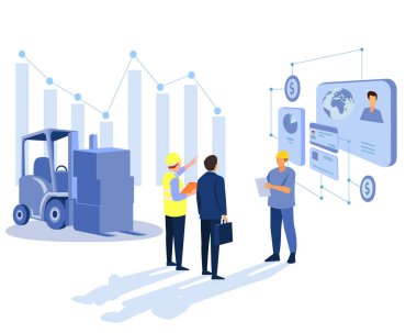 İş konteynırı kargo gemisi ve kargo uçağı için konteyner kamyonunun lojistik ve nakliyesi. Gün doğumunda tersanede çalışan vinç köprüsü, lojistik ihracat ve nakliyat.