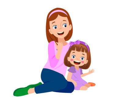 mother and cute kids happy family