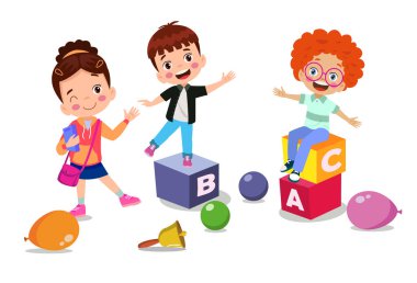 back to school classroom school board and cute kids