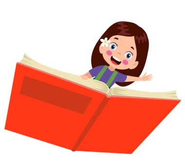 bir kitap üzerinde uçan kız ve erkek