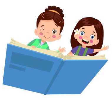 bir kitap üzerinde uçan kız ve erkek