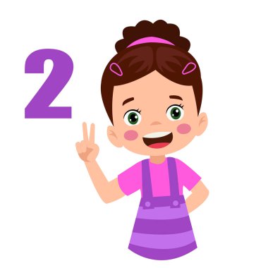 Cute little boy is studying math by counting his finger