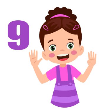 Cute little boy is studying math by counting his finger