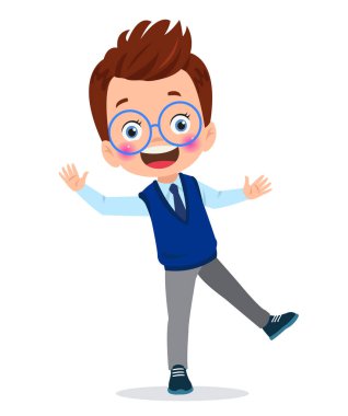 cute students boy in school uniform