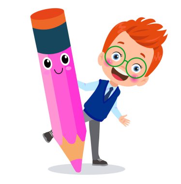 cute pencil and cute student