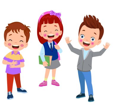 Cute little boy cartoon posing