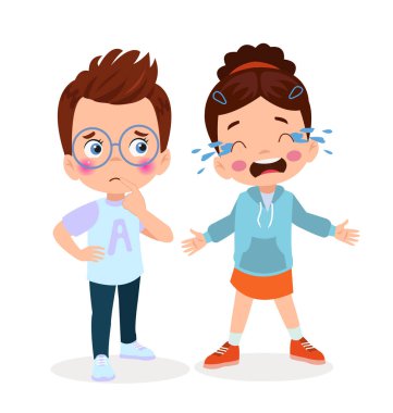 Şirin küçük çocuk arkadaşına sırrını fısıldıyor.