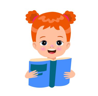 Elinde kitap olan bir çocuk kitap okuyor..