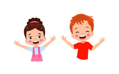 Çocuklar oynarken vektör çizim