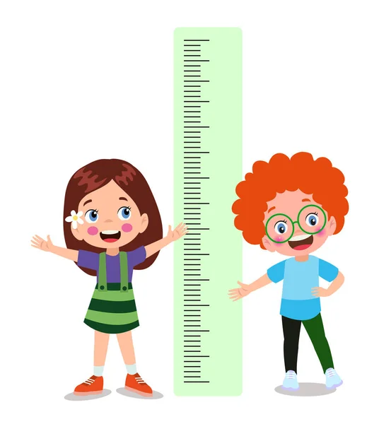 Height Measure Little Children — Stock Vector