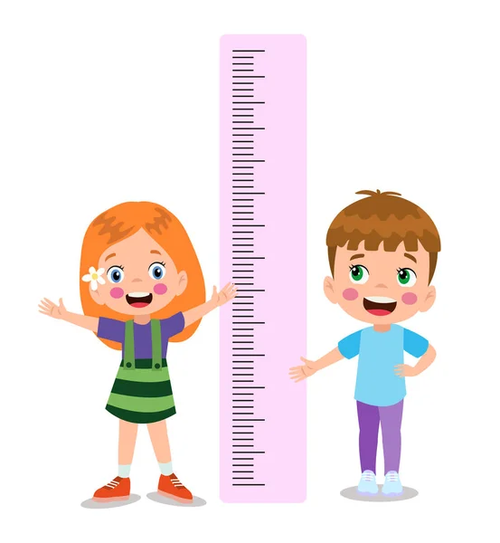 Medida Altura Para Niños Pequeños — Archivo Imágenes Vectoriales