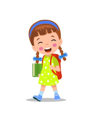 sevimli çocuk okula yürüme