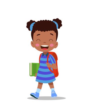 sevimli çocuk okula yürüme