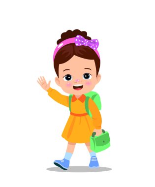 sevimli çocuk okula yürüme