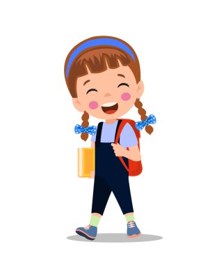 sevimli çocuk okula yürüme