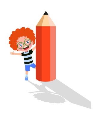 Kalem tutan sevimli küçük çocuklar.