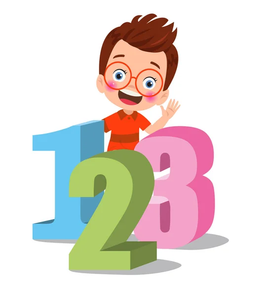 Cartoon Kids 123 Numbers Vector Image — Stock Vector