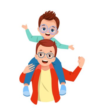 Mutlu baba ve tatlı çocuk.