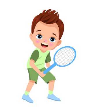 Tenis oynayan çocuklar vektör çizim