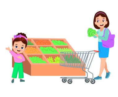 Anne ve kızı birlikte alışveriş