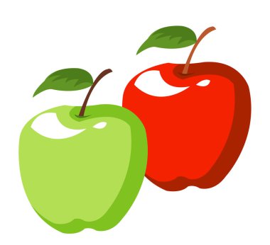 Suluboya kırmızı elma beyaz arkaplanda izole