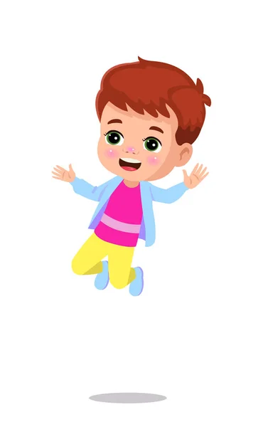 Illustration Cute Little Kids Jumping — Stock Vector