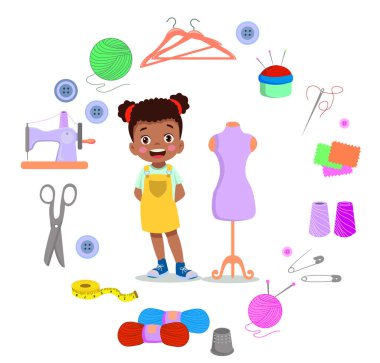 Sevimli çizgi vektör çizim bir terzi