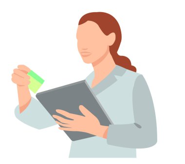 Eczane ve eczane konsepti. İlaç, antibiyotik hapı, vitamin, şırınga ve şişe sunan küçük eczacılar. İlaç için vektör illüstrasyon, ilaç deposu, tedavi konuları